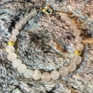 Natural Pink Rose Quartz Gemstone bracelet
